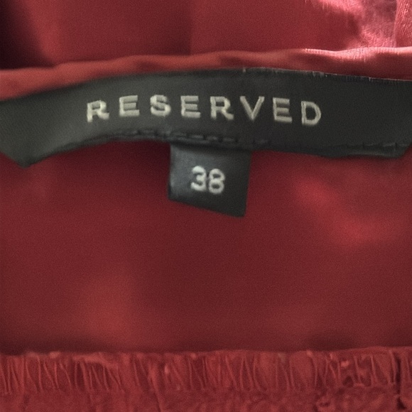 Reserved London coral adjustable straps pleated detail ruffle bottom top Sz 8 - Picture 5 of 5